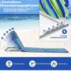 2 x Strandmatte mit Beistelltisch Verstellbares Liegestuhlset 151 x 55,5 x 27-47 Blau + Grün