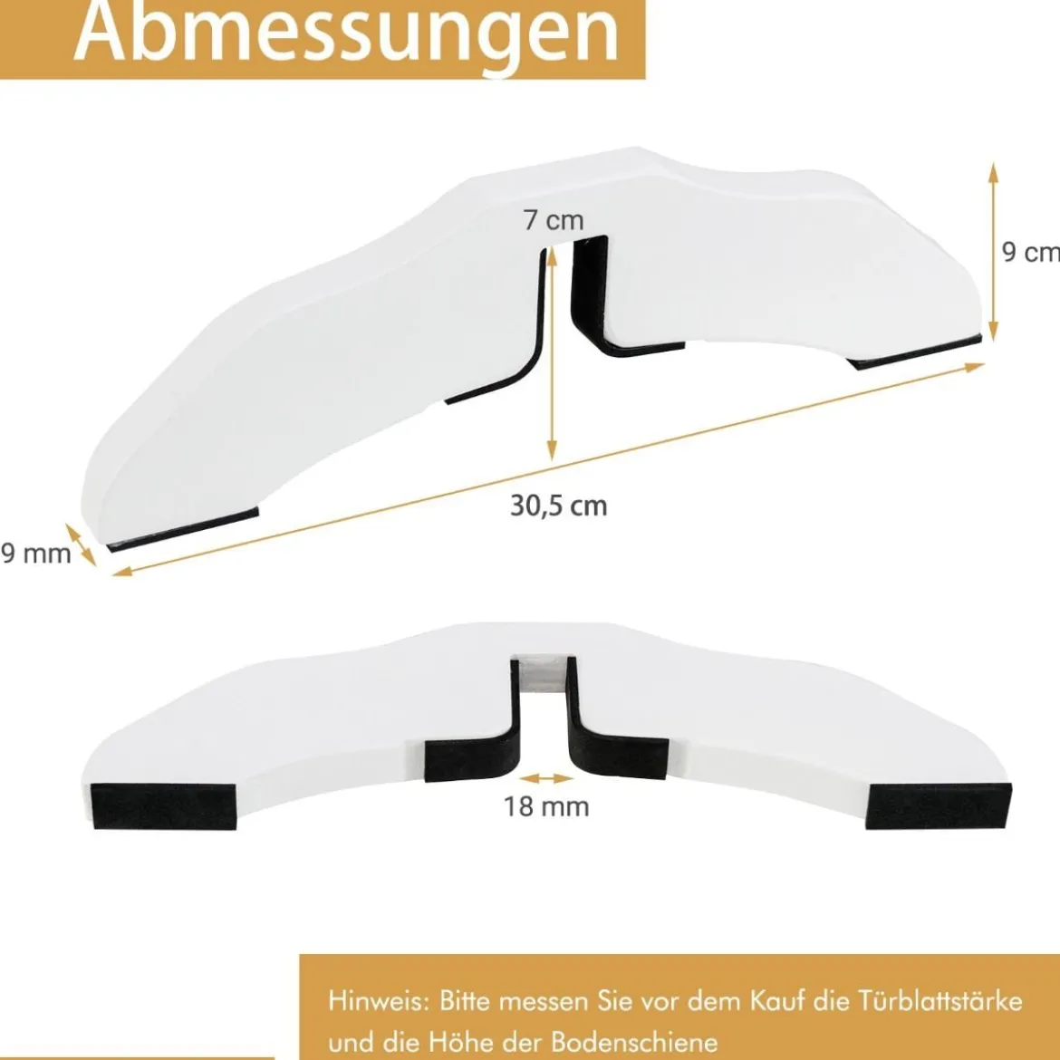 2 x Stützfüße aus Kieferholz für Hunde Absperrgitter 2 cm Gitterfüße für Schutzgitte Weiß