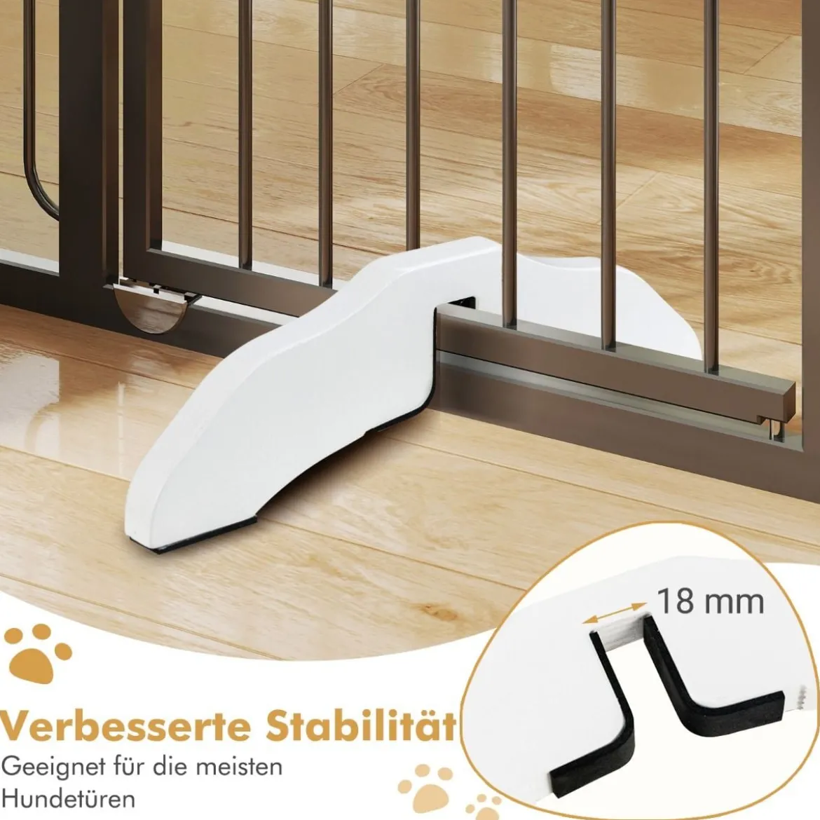 2 x Stützfüße aus Kieferholz für Hunde Absperrgitter 2 cm Gitterfüße für Schutzgitte