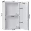 34 x 15 x 53 cm 2 Fächer Badschrank Spiegelschrank Hängeschrank