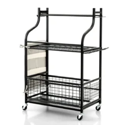 66 x 40 x 102 cm großer Werkzeughalter auf Rädern Werkzeugwagen für die Garage Geräteständer