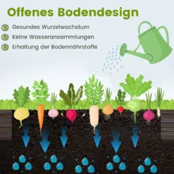 240 x 120 x 30 cm Metall Hochbeet mit Verstärkter Halterung & Offener Basis Kräuterbeet