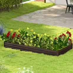 240 x 120 x 30 cm Metall Hochbeet mit Verstärkter Halterung & Offener Basis Kräuterbeet