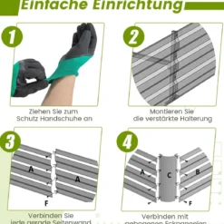 240 x 120 x 30 cm Metall Hochbeet mit Verstärkter Halterung & Offener Basis Kräuterbeet