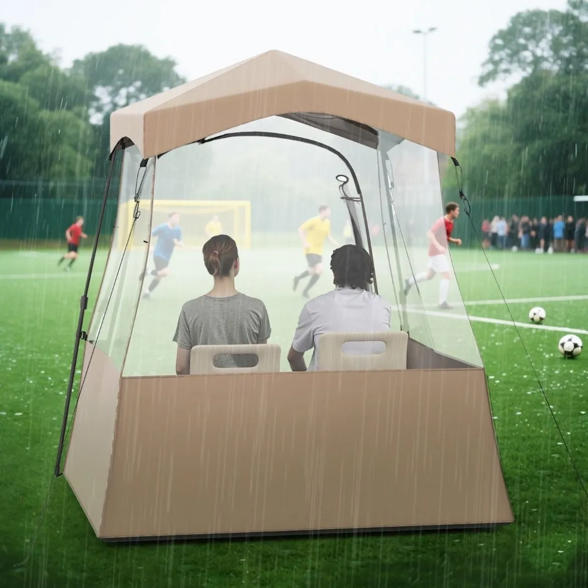 180 x 180 x 193 cm Sportzelt Transparentes Zelt mit klarer Sicht & Robustes Gestell & Tragetasche