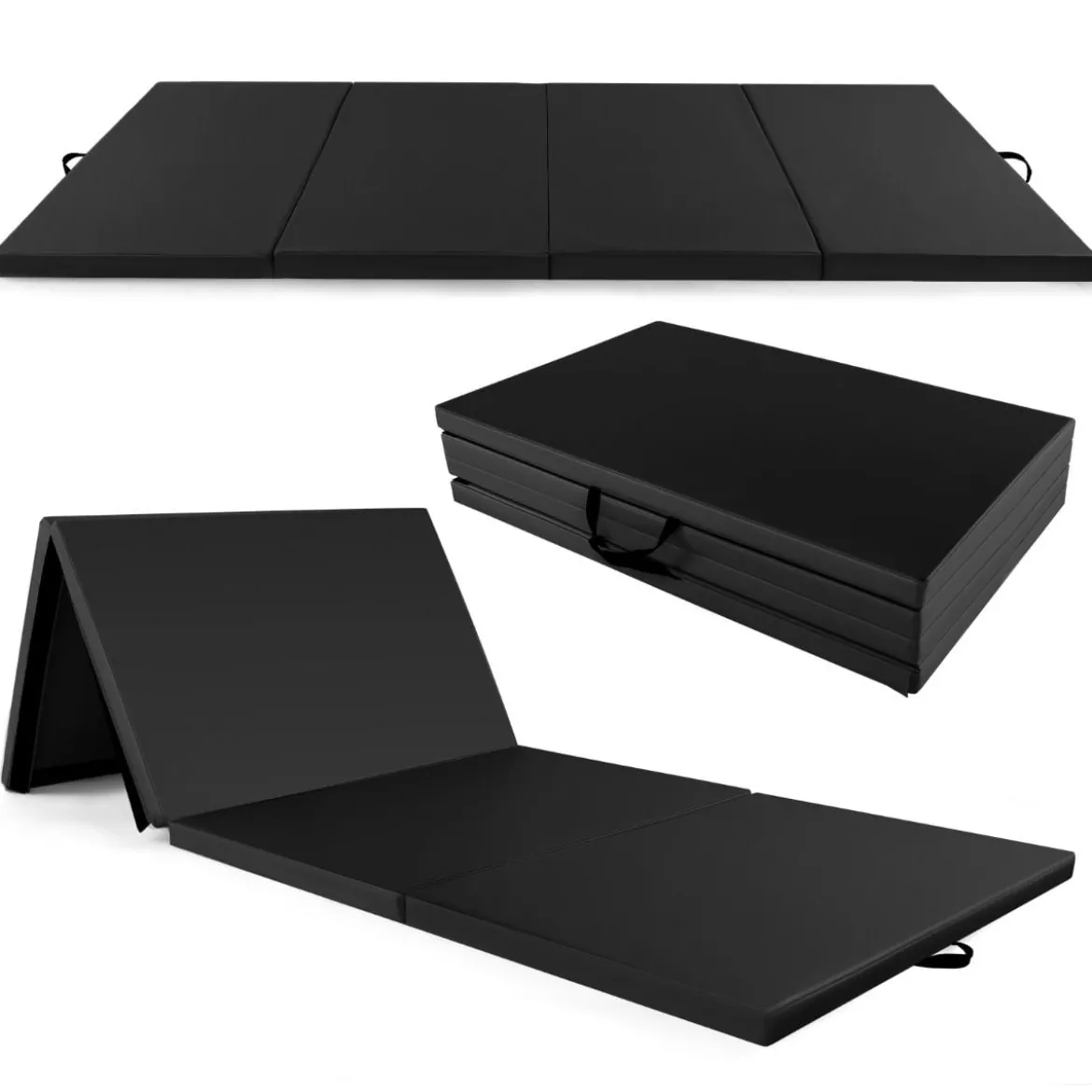300 x 117 x 5 cm Weichbodenmatte aus Kunstleder mit Kletterverschluss & Tragegriffen