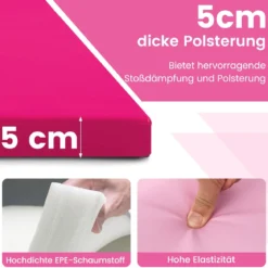 300 x 117 x 5 cm Weichbodenmatte aus Kunstleder mit Kletterverschluss & Tragegriffen