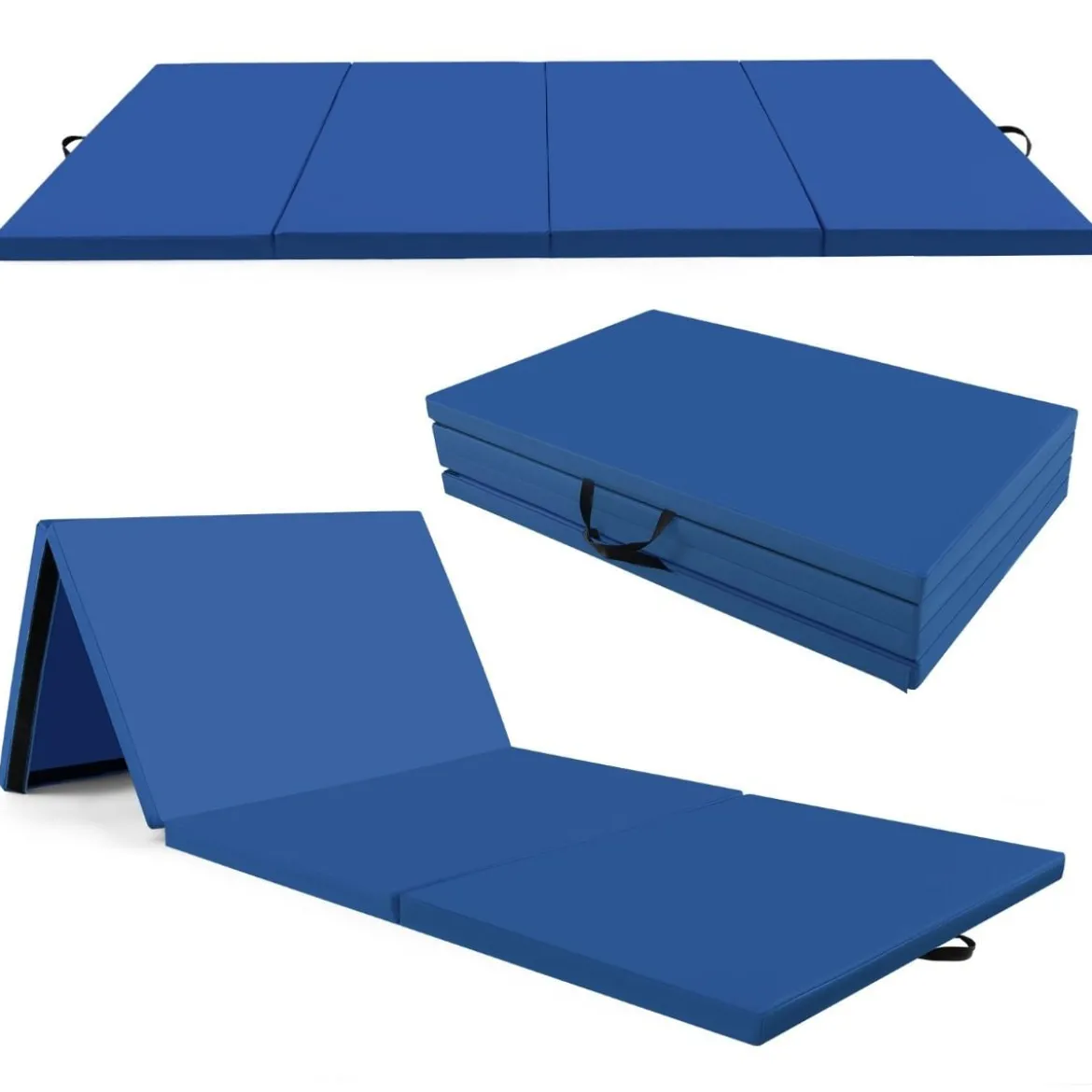300 x 117 x 5 cm Weichbodenmatte aus Kunstleder mit Kletterverschluss & Tragegriffen