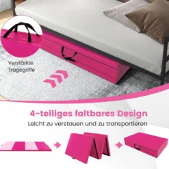 300 x 117 x 5 cm Weichbodenmatte aus Kunstleder mit Kletterverschluss & Tragegriffen