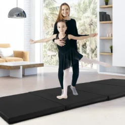 300 x 117 x 5 cm Weichbodenmatte aus Kunstleder mit Kletterverschluss & Tragegriffen
