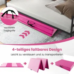 300 x 117 x 5 cm Weichbodenmatte aus Kunstleder mit Kletterverschluss & Tragegriffen
