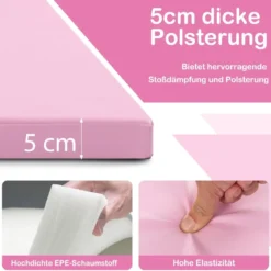 300 x 117 x 5 cm Weichbodenmatte aus Kunstleder mit Kletterverschluss & Tragegriffen
