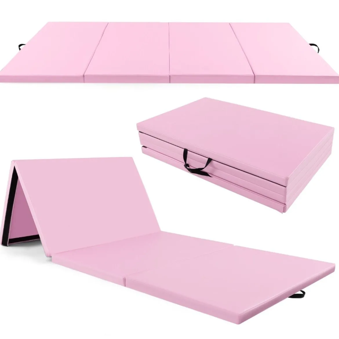 300 x 117 x 5 cm Weichbodenmatte aus Kunstleder mit Kletterverschluss & Tragegriffen