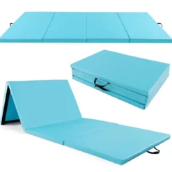 300 x 117 x 5 cm Weichbodenmatte aus Kunstleder mit Kletterverschluss & Tragegriffen