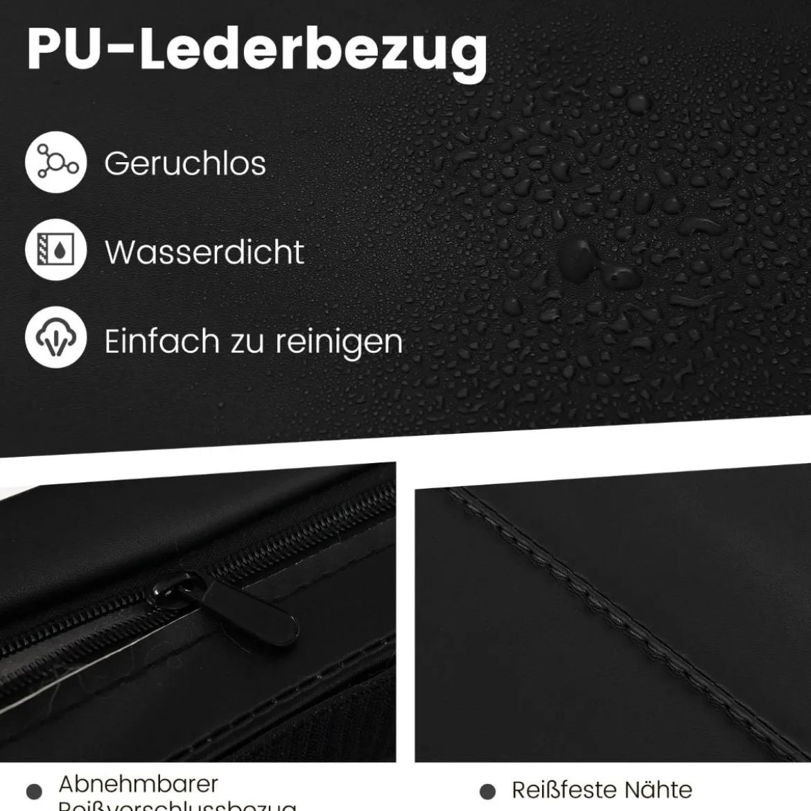 300 x 117 x 5 cm Weichbodenmatte aus Kunstleder mit Kletterverschluss & Tragegriffen