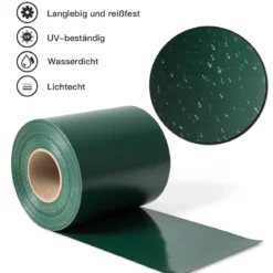 Zaunblende mit 20 Befestigungsclips Gartenzaun Abdeckung gegen Geräusche und Wind Grün