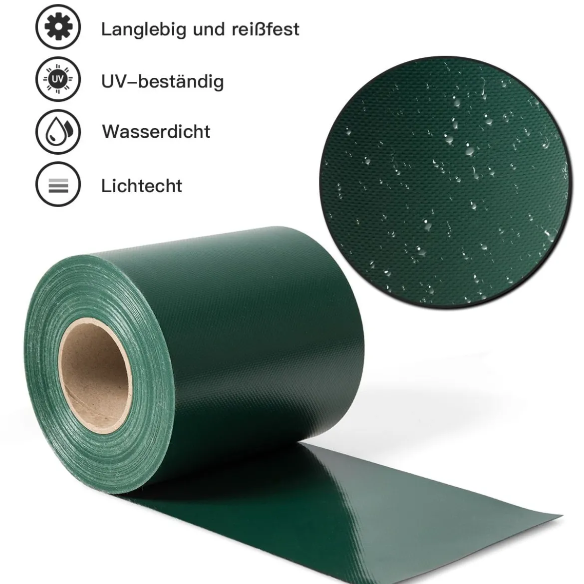 Zaunblende mit 20 Befestigungsclips Gartenzaun Abdeckung gegen Geräusche und Wind Grün