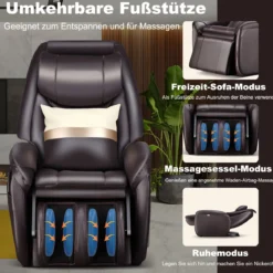 Zero Gravity SL Spur Massagestuhl Liegestuhl mit Ganzkörpermassage Rückenheizung Braun