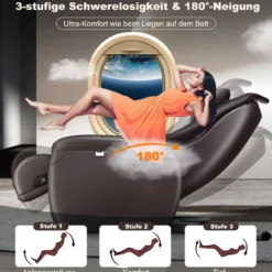 Zero Gravity SL Spur Massagestuhl Liegestuhl mit Ganzkörpermassage Rückenheizung Braun