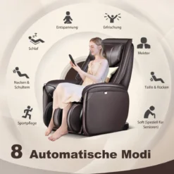 Zero Gravity SL Spur Massagestuhl Liegestuhl mit Ganzkörpermassage Rückenheizung Schwarz