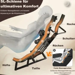 Zero Gravity SL Spur Massagestuhl Liegestuhl mit Ganzkörpermassage Rückenheizung Schwarz