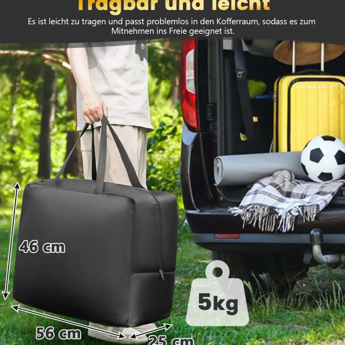116 Zoll Aufblasbare Beamer Leinwand mit Gebläse & Erdspieße 16:9 4K HD Doppelseitige Projektionsleinwand