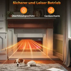 18 Zoll Elektrischer Kamin-Einsatz mit Fernbedienung & Einstellbare Flammenfarbe Kaminheizung