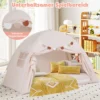 Zwillingsbett-Zelt für Kinder faltbares & tragbares Baldachinzelt für Etagenbett mit 2 Fenstern Beige